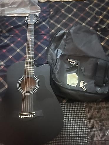 Комуздар: Акустическая гитара 6-струнная, цвет черный, тип корпуса Dreadnought с — 2