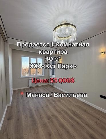 Продажа квартир: 1 комната, 30 м², Элитка, 4 этаж, Евроремонт — 1
