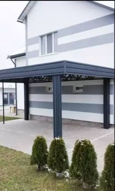 четверка диван: Навес, Арочный, Металл, Поликарбонат, Установка — 8