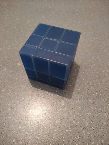Головоломка «Mirror Cube» (зеркальный куб) 3x3, синие полупрозрачные