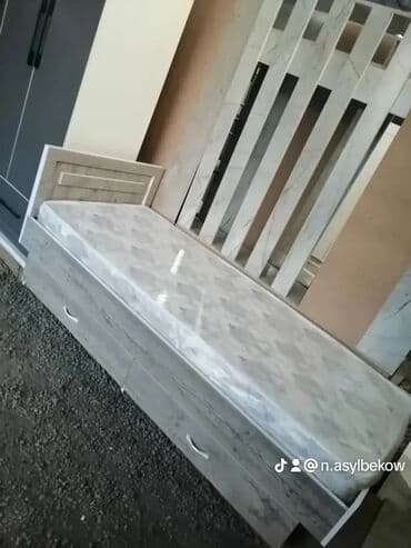 кровать двуспальная с ящиками: Односпальная кровать, Новый, С матрасом, длина - 190 см — 25