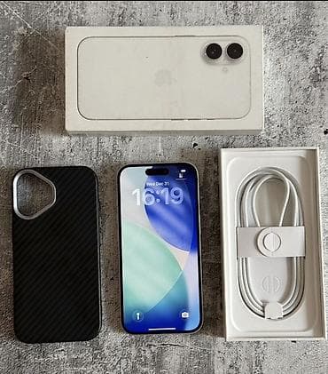 iphone 12: IPhone 16, Б/у, 256 ГБ, Белый, Коробка, 89 % — 1