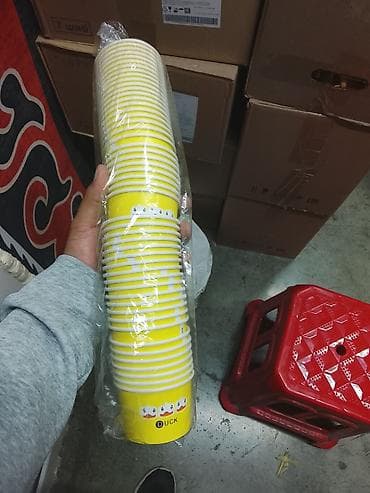 белые кружки: Комплект одноразовых бумажных стаканов «Duck». - Материал: плотная — 1