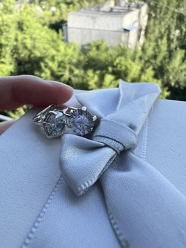 кассио: Серебряные серьги, Проба 925, Цирконий, Женские — 2