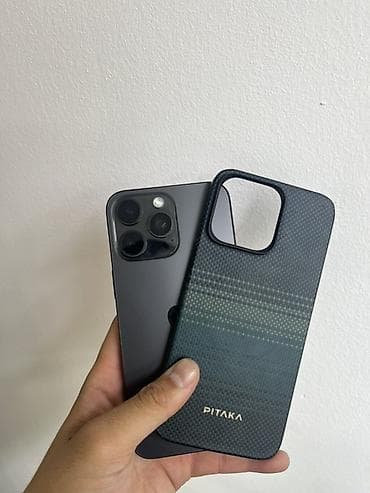IPhone 15 Pro Max, 1 ТБ, Black Titanium, Чехол, 87 %