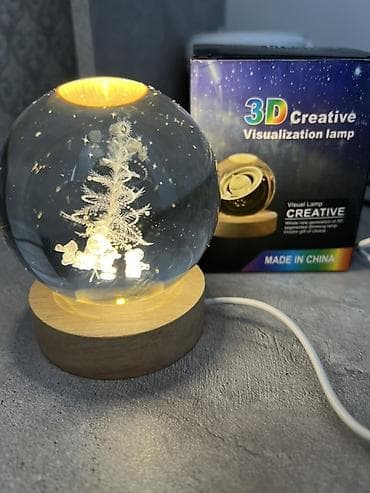 Жарык кылуу: 3D кристальная лампа «Галактика/Сатурн/Ёлка» - Декоративный — 2