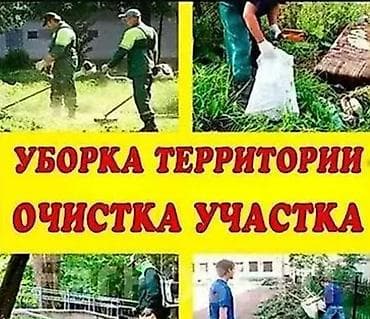 покос травы триммером: Уборка территории, Уборка двора и сада — 3