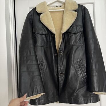 мужской кожаный плащ: Дубленка, Классическая модель, Италия, L — 6