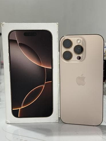 IPhone 16 Pro, Б/у, 256 ГБ, Desert Titanium, Коробка, 87 % at lalafo.kg IPhone 16 Pro, Б/у, 256 ГБ, Desert Titanium, Коробка, 87 %