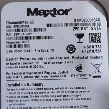накопитель hdd: Накопитель, Новый, Maxtor, HDD, 256 ГБ, 3.5", Для ПК — 3