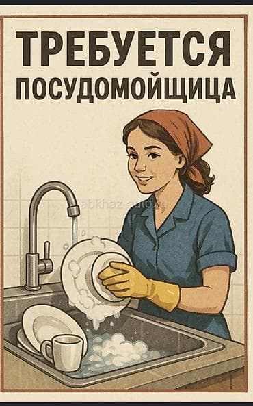 работа посудамойки: Вакансия: посудомойщица Обязанности: - Мытьё столовой и кухонной — 1