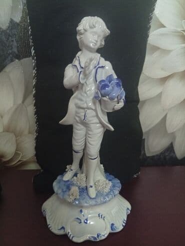 Велосипед тетиктери: Винтажная фарфоровая статуэтка - Материал: глазурованный фарфор. - — 1