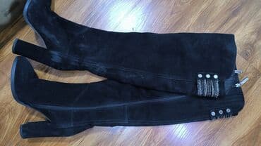 сапоги из натурального меха и кожи: Сапоги, 36, Basconi, Б/у, цвет - Черный, Бесплатная доставка — 7