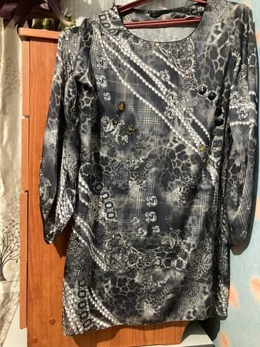 туника со стразами: 1.Шелковая нарядная туника с камнями на корпоратив, б/у но в отличном — 1