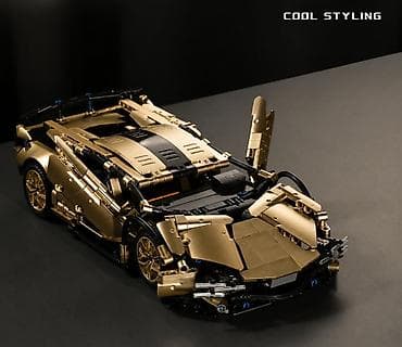 игрушка коляска: Конструктор Ламборгини золото, 1200 деталей, на пульте дистанционного — 2