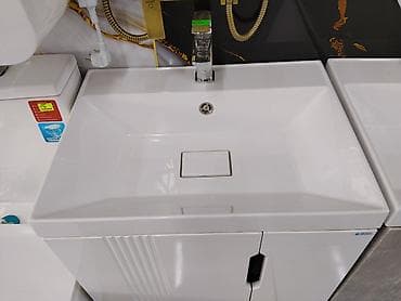 Тумбы и подставки для телевизора: Тумба для ванны, Новый, С раковиной, ЛДСП, цвет - Белый — 3