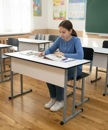 Комплект парты и стула, Новый, Самовывоз, цвет - Голубой