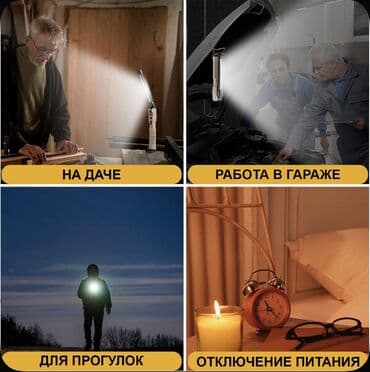 шахтёрский фонарик: Портативный многофункциональный фонарь YYC с COB-панелью и точечным — 5