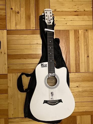 Гитары: Акустическая гитара Rockstar RS-38 WH, цвет белый, вырез cutaway — 4