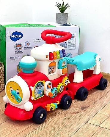 интерактивная: Игровой развивающий паровоз-каталка HOLA - Формат 4-в-1 — 1