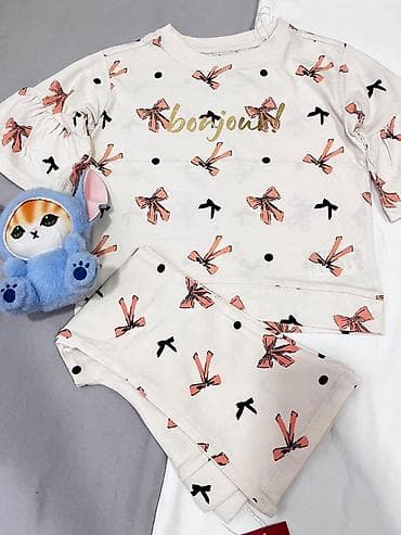 детский комплект шапка и шарф: Комплект, цвет - Розовый, Новый — 2