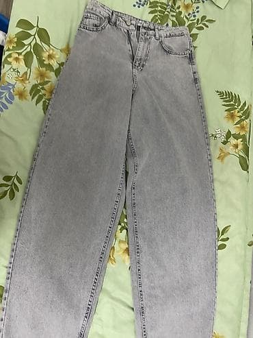 Джинсы, Прямые, Высокая талия, Вареные