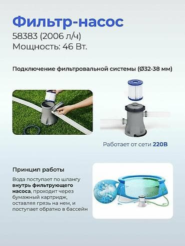 366/122 см. Каркасный бассейн Bestway 56420 отличается высокой — 8