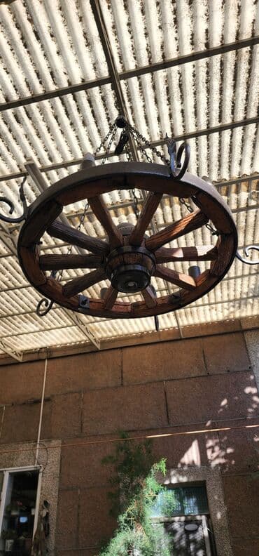 торшер светильник: Эксклюзивная Люстра ручной работы из старинного колеса от телеги — 2