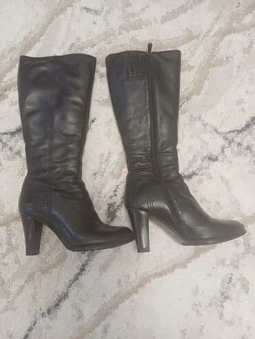 сапоги из натурального меха и кожи: Женские сапоги Gerlindino, размер 36. - Цвет: черный. - Материал — 9