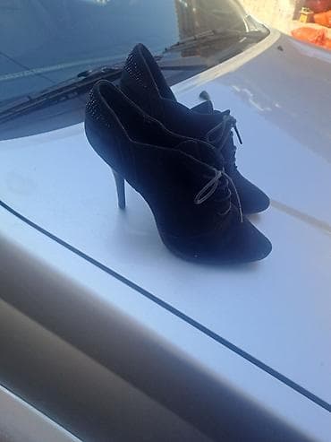 Спорттук бут кийим: Женские туфли-лодочки на высоком каблуке - Цвет: черный - Материал — 3