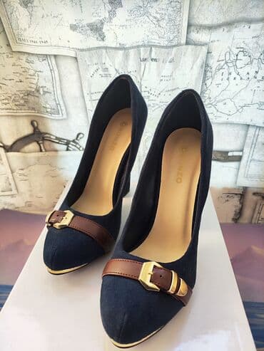 туфли замша искусственная: Туфельки замшевые! Каблук 11. 5 см, размер 36, цвет тёмно - синие — 2