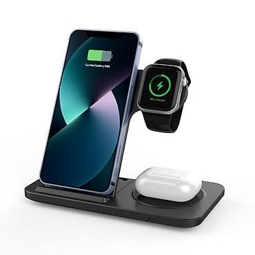 Беспроводная зарядная станция 3‑в‑1 для смартфона, смарт‑часов и
