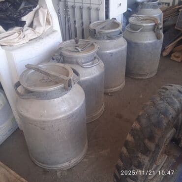 щетка для уборки: Алюминиевые молочные фляги с крышками-зажимами - Количество: 4 шт. - — 1