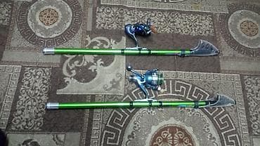 КАЖДЫЙ ПО 1850 Набор рыболовных снастей: два телескопических спиннинга