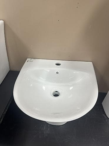 пьедесталом раковина с: Раковина для ванной, Особенности: Глянцевое, Овальная форма, Материал: Керамика — 2