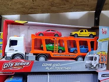 Игровой набор RUI JIA: автоперевозчик с машинами - Серия: City Series