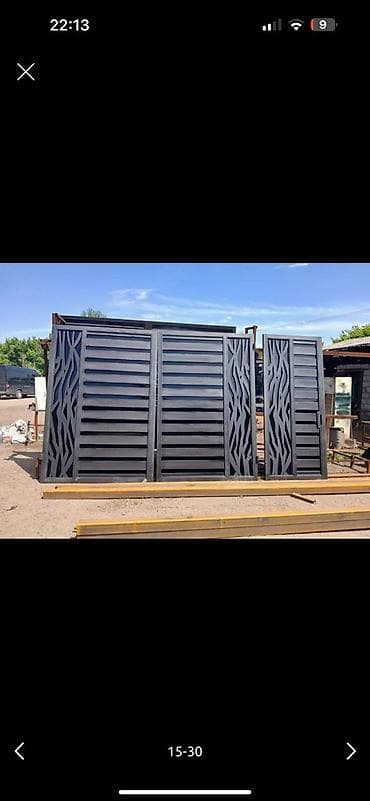 печка в гараж: Металлические ворота и калитки - Тип: распашные ворота с встроенной — 9