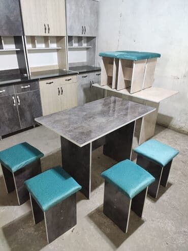 стол и четыре стула: Кухонный стол и стул, Новый, Бесплатная доставка, цвет - Бежевый — 2