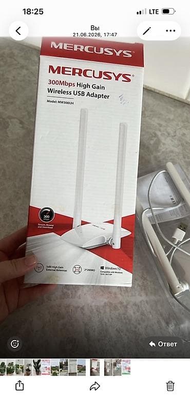 Настольные ПК и комплектующие: Wi‑Fi адаптер MERCUSYS MW300UH - Беспроводной USB‑адаптер с усиленным — 2