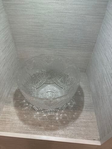 богемское стекло ваза: Отдаю за ДЕШЁВО! Окончательно ‼️Красивая, с узором ваза для фруктов — 3