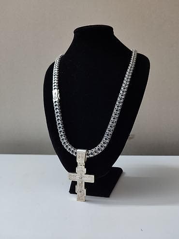 Серебряная цепь с крупным крестом Серебро 925 проба Также Делаю на