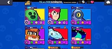 Аккаунт Brawl Stars - 76 из 100 бойцов открыты - Трофеи: отображается