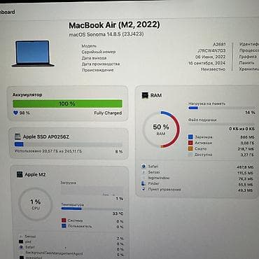 macbook pro retina 13: Для программирования, Б/у, Apple M2, ОЗУ, RAM: 8 ГБ, В рассрочку — 5