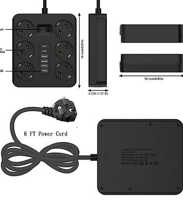 юсб панели: Сетевой удлинитель с USB-портами (EU-тип) - Компактный форм‑фактор — 2