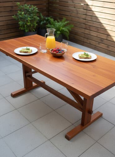 с железными ножками стол: Стол для кафе, цвет - Коричневый — 1