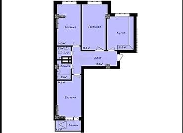 кут новостройка: Строится, 3 комнаты, 80 м² — 2