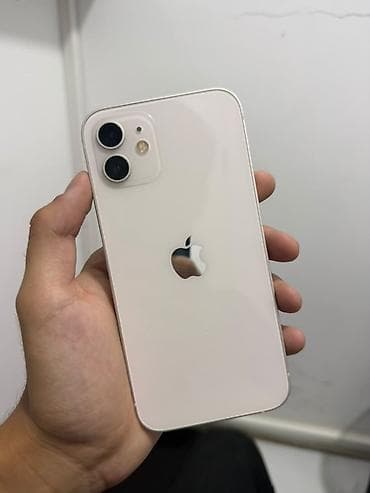 IPhone 12, Б/у, 128 ГБ, Белый, Защитное стекло, 78 %