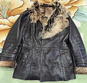 дубленка куртка: Два верхних изделия: 1) Дублёнка из натуральной кожи с меховой — 1