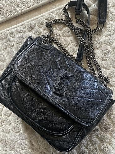 Сумкалар: Сумка Saint Laurent Paris (YSL) Niki, черная - Материал: плотная — 1