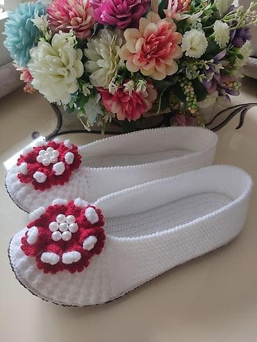 Домашние тапочки, 38.5, Новый, цвет - Белый, Самовывоз